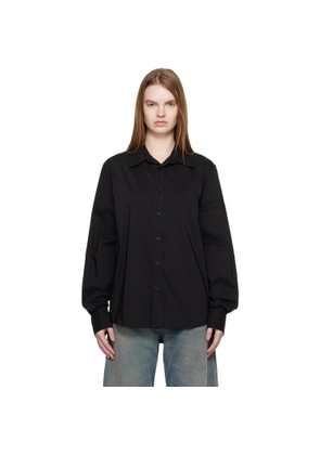 MM6 Maison Margiela Black Poly Cotton Shirting Long-Sleeved Shirt