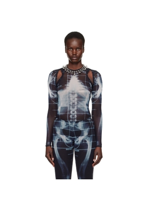 Jean Paul Gaultier Black & Blue 'The Squeletor' Cardigan