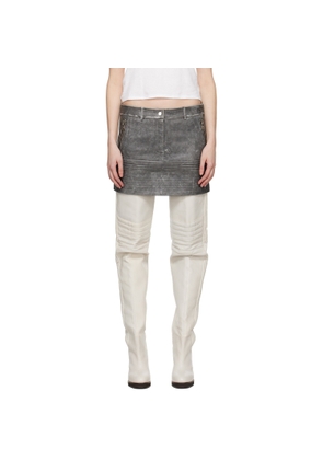 WYNN HAMLYN Gray Zip Leather Miniskirt