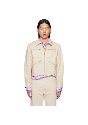 Edward Cuming Beige Spread Collar Jacket