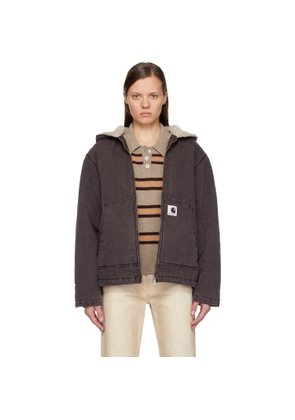 Carhartt Work In Progress Purple Hooded Mitch Bomber Jacket