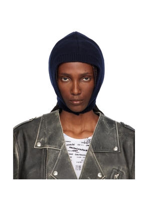 Maison Margiela Navy Wool Knit Hood