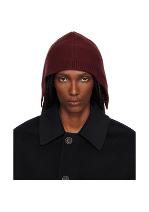 Maison Margiela Burgundy Wool Knit Hood