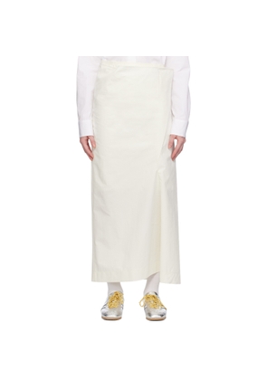 Commission White Paneled Midi Skirt