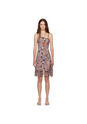 Juliet Johnstone Brown JJ Leopard Asymmetrical Ruched Midi Dress