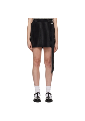 AMI Paris Black Stripes Miniskirt