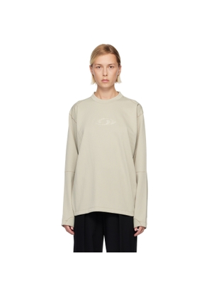 MM6 Maison Margiela Gray Salomon Edition Jersey Long-Sleeved Sweater