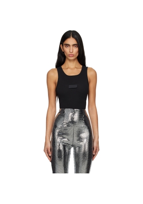 MM6 Maison Margiela Black Ribbed Jersey Tank Top
