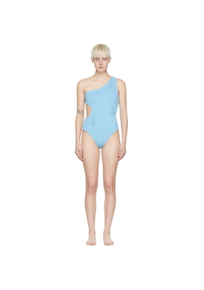 Chet Lo SSENSE Exclusive Blue Twilight One-Piece Swimsuit