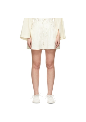 Renli Su Off-White Embroidered Shorts