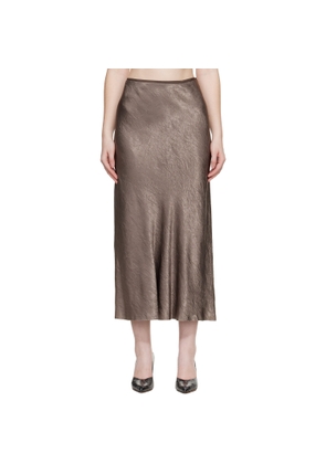 Maison Margiela Taupe Satin Midi Skirt