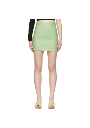 Aleksandre Akhalkatsishvili Green Faux-Leather Mini Skirt
