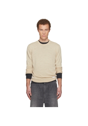 Maison Margiela Beige Wool-Blend Patch Sweater