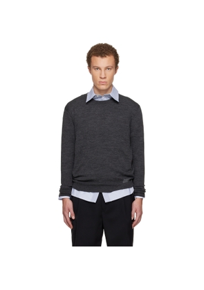 Maison Margiela Gray Wool-Blend Patch Sweater