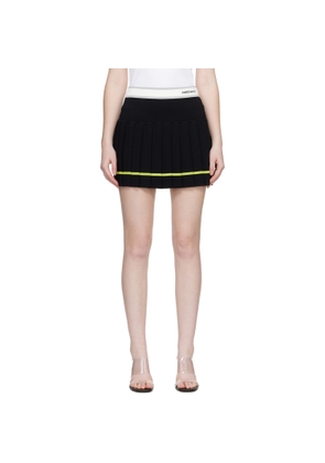 Casablanca Black Striped Pleated Miniskirt