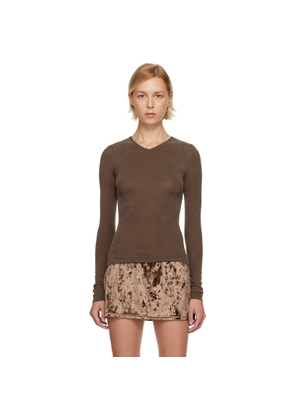 Fruity Booty Brown Second Skin V-Neck T-shirt