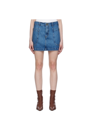 FRAME Blue Cargo Denim Miniskirt