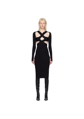 Dion Lee Black Harness Bra Midi Dress