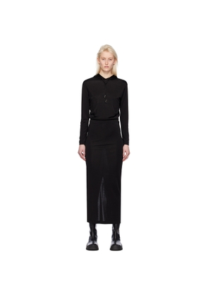 Dion Lee Black Gathered Maxi Dress