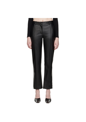 Esse Studios Black Classico Faux-Leather Trousers