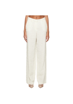 Nina Ricci White Crinkled Trousers