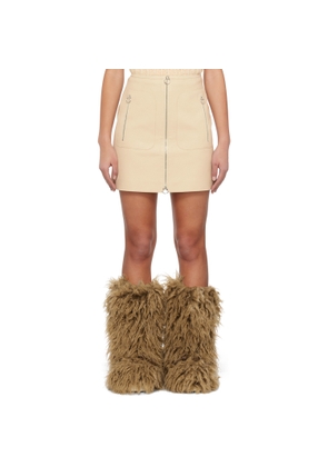 Stella McCartney Off-White Zip Faux-Leather Miniskirt