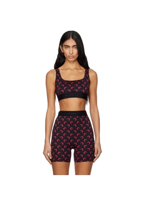 Marine Serre SSENSE Exclusive Black Recycled Moon Jersey Sport Bra