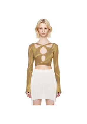 Dion Lee Khaki Interlink Long Sleeve T-Shirt