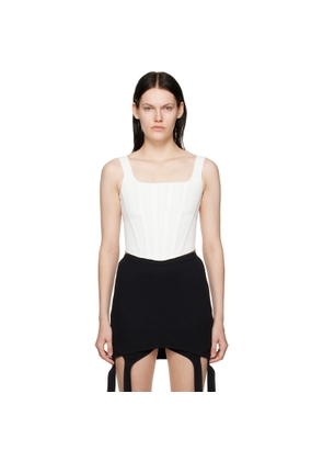 Dion Lee White Pointelle Corset Tank Top