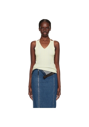 Paris Georgia Green & Blue Criss-Cross Tank Top