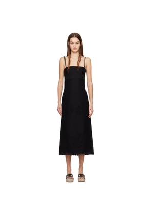 Valentino Black Jardin Maxi Dress