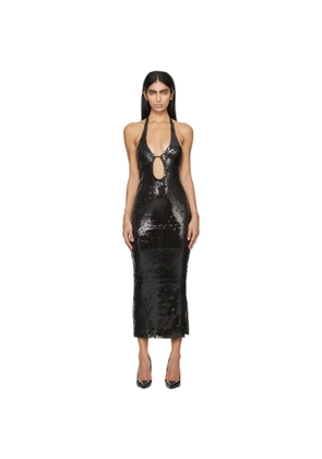 16Arlington Black Sola Midi Dress