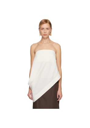 St. Agni Off-White Cloud Asymm Drape Top
