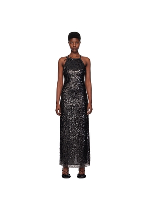 MSGM Black Sequin Maxi Dress