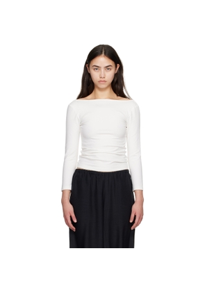 St. Agni White Soft Jersey Ballerina Long Sleeve T-shirt
