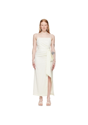 MSGM Off-White Pinstripe Maxi Dress