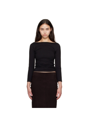 St. Agni Black Soft Jersey Ballerina Long Sleeve T-shirt