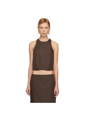 St. Agni Brown Paper Taffeta Cocoon Top