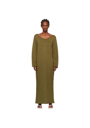 The Elder Statesman Green Nora Lite Oversized LS Maxi Dress