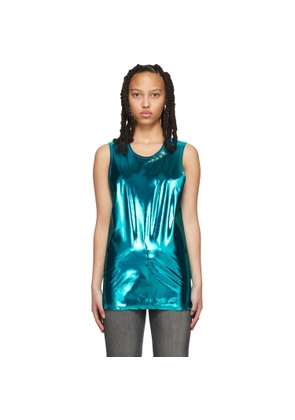 doublet Blue Stud Embroidered Metallic Tank Top