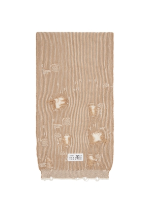 MM6 Maison Margiela Tan & White Amended Optical Ribs Scarf