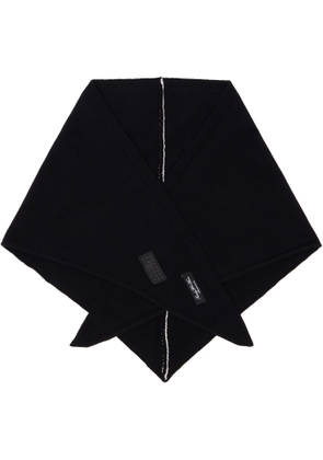 MM6 Maison Margiela Black Wool-Blend Scarf