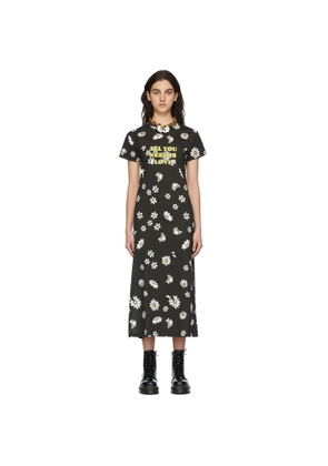 Rabanne SSENSE Exclusive Black Capsule Daisy Print Dress