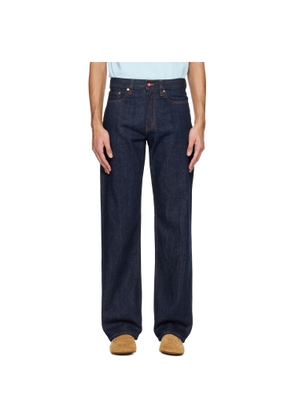 Casablanca Navy Selvedge Embroidered Laurel Jeans