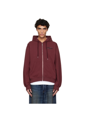 Casablanca Red Pebble Logo Zip-Up Hoodie