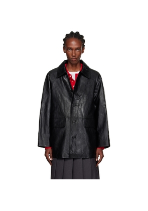 Dunst Black Lily Faux-Leather Half Jacket