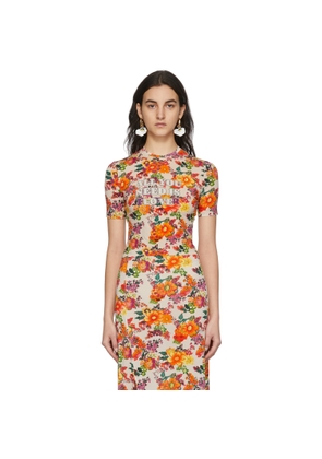 Rabanne SSENSE Exclusive Beige & Multicolor Capsule Printed Nacre Crop T-Shirt