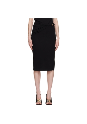 Versace Black Rolled Midi Skirt