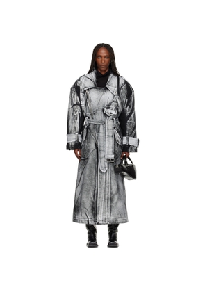 VAQUERA Black & White Painted Workwear Trench Coat