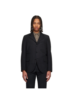 Comme des Garçons Homme Deux Black Dobby Stripe Blazer